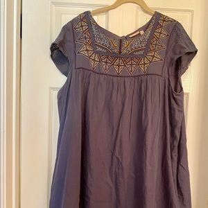 Chambray & Embroidery Dress sz16